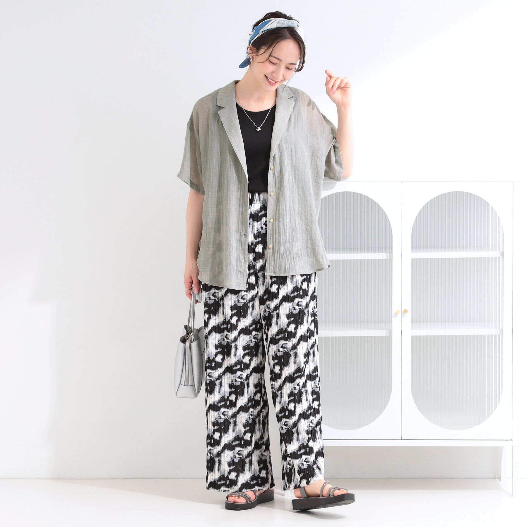 SHOO･LA･RUE「【S-LL】大人のシアー感 半袖シャツジャケット」|テーラードジャケット|