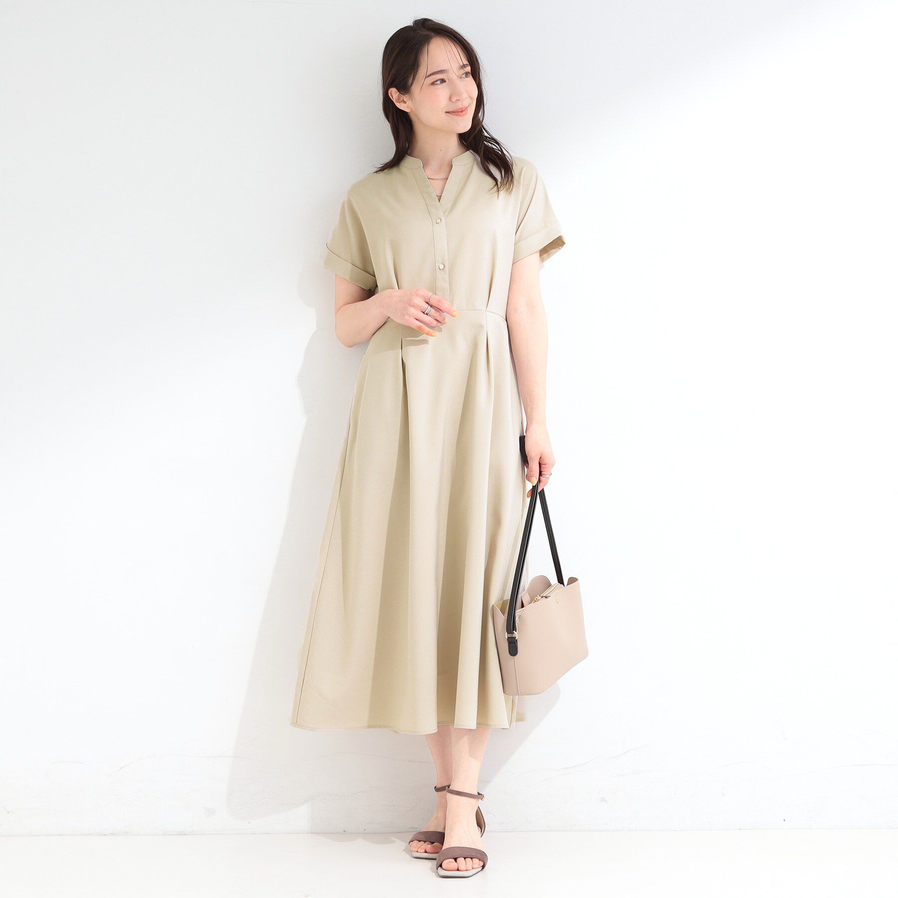 SHOO･LA･RUE「【洗濯機可／洗濯後しわになりにくい】ウエストタックフレンチワンピース」|ワンピース|