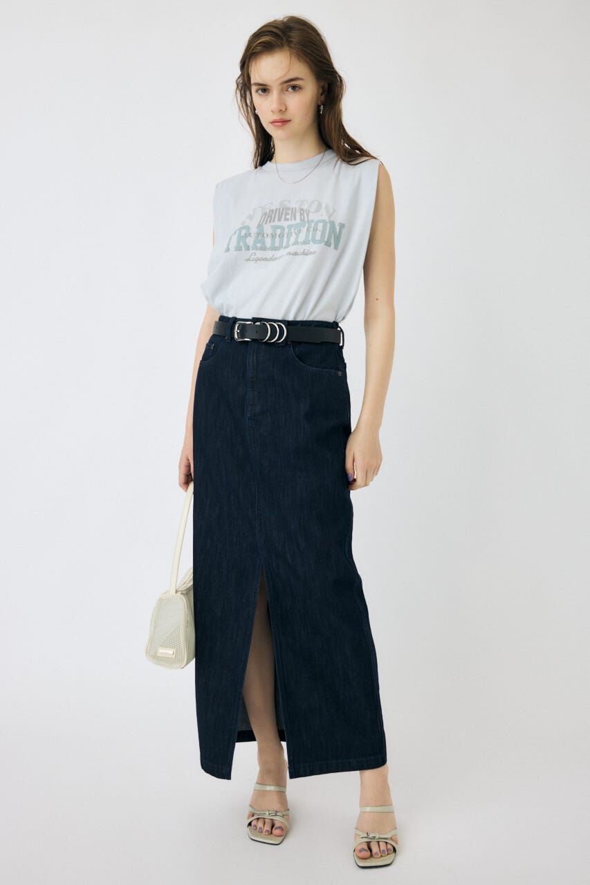 MOUSSY「OVERLAPPING LOGOS ノースリーブ TEE」|タンクトップ|