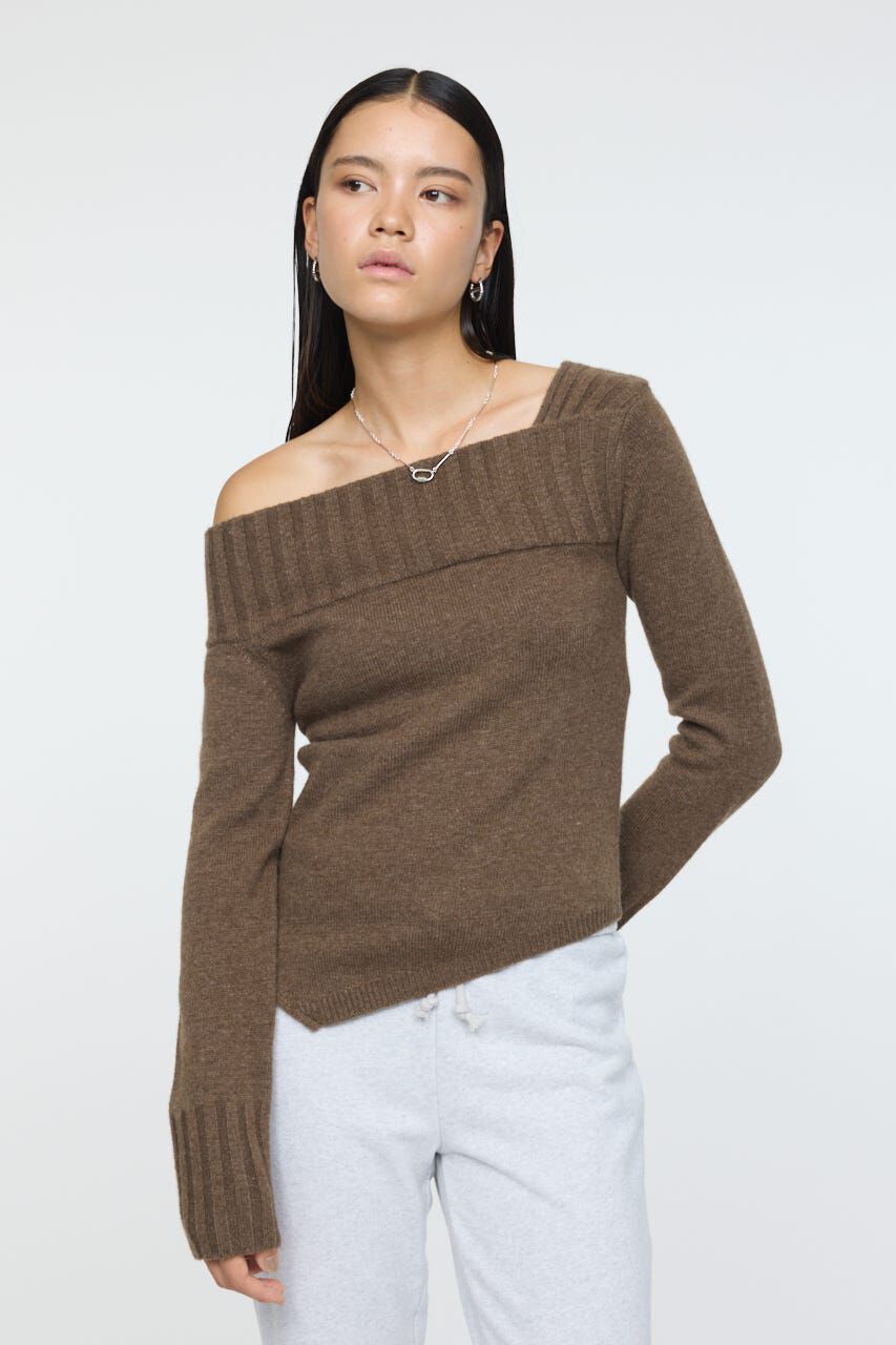 MOUSSY「ASYMMETRY トップス」|ニット・セーター|BRN