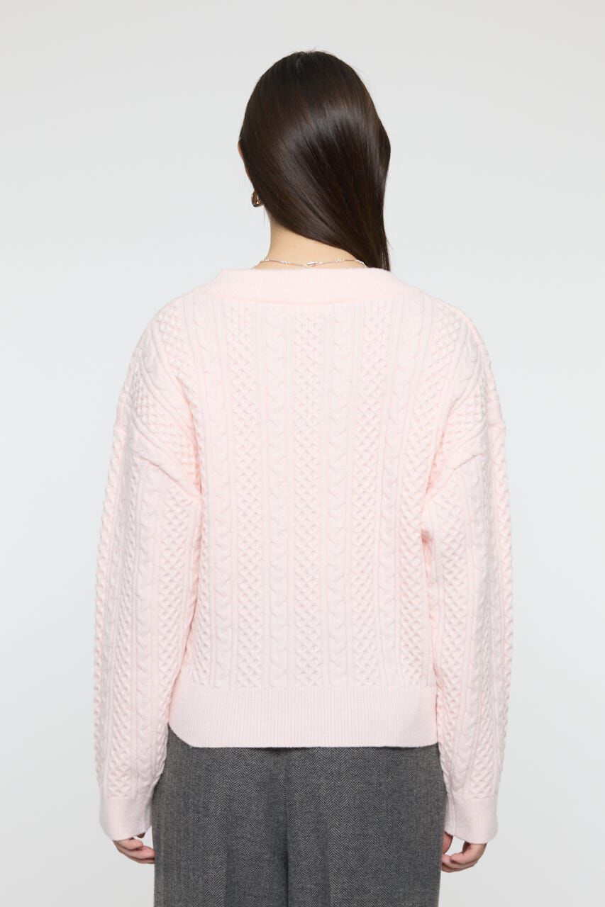 MOUSSY「CABLE V NECK ニット」|ニット・セーター|