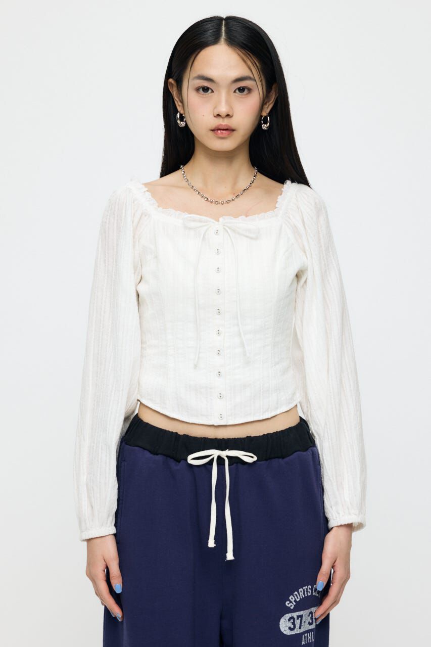 MOUSSY「LACE TRIMMED CORSET ブラウス」|シャツ・ブラウス|