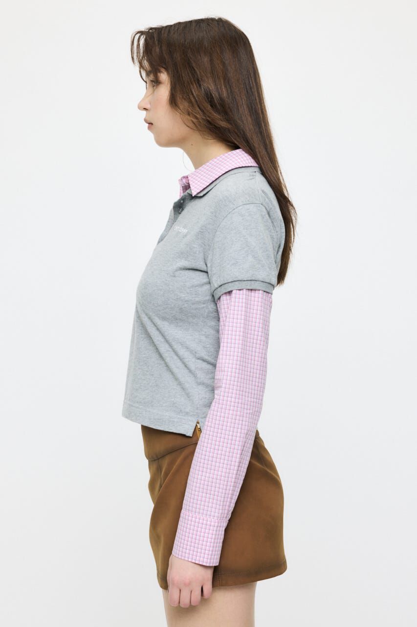 MOUSSY「SHIRT SLEEVE STRIPED POLO Tシャツ」|Tシャツ・カットソー|