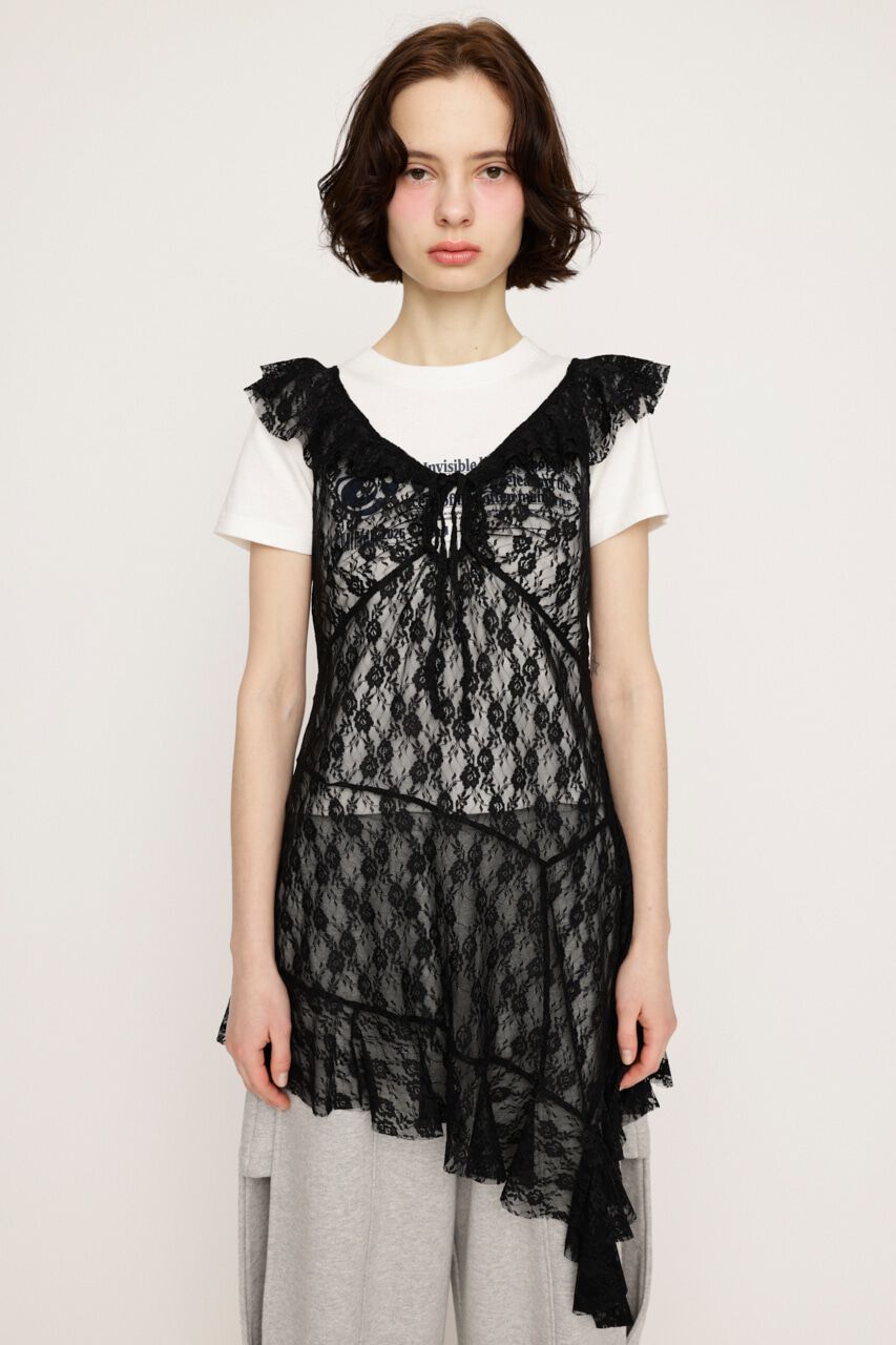 SLY「HEM DESIGN LACE FRILL L／トップス」|キャミソール|