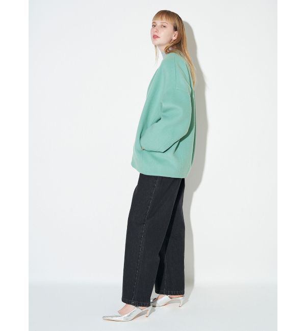ELENDEEK「FORM SHORT WOOL CT」|ノーカラーコート|
