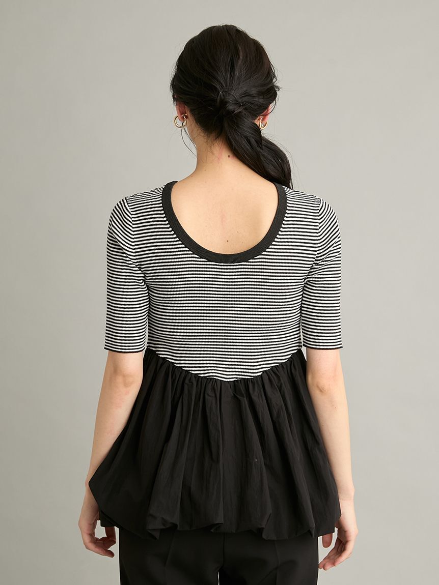 Mila Owen「【ウォッシャブル】2wayペプラムリブニットドッキングトップス」|Tシャツ・カットソー|