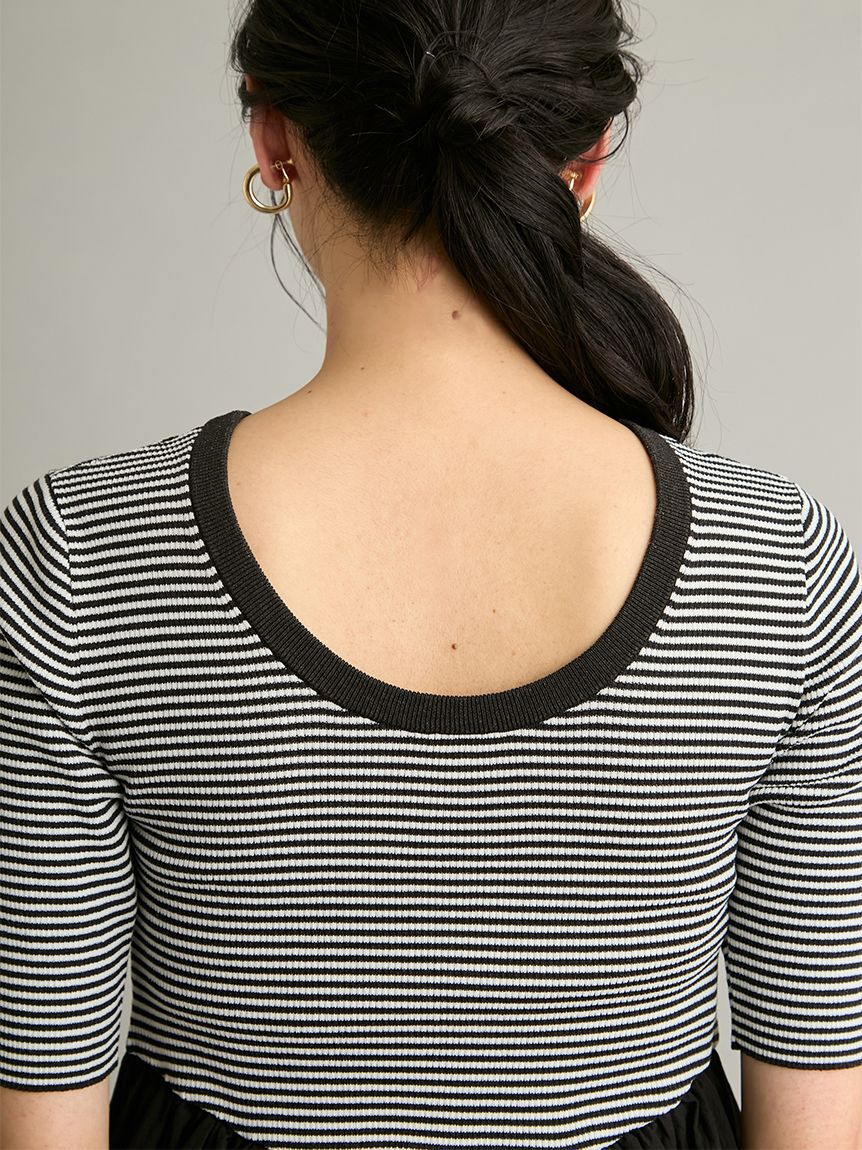Mila Owen「【ウォッシャブル】2wayペプラムリブニットドッキングトップス」|Tシャツ・カットソー|