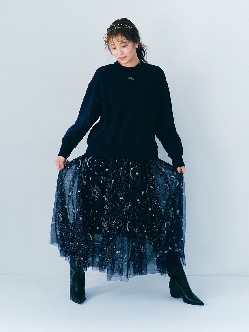 FURFUR「【限定サイズ】Twilightラメチュール刺繍ドレス」|ドレス|