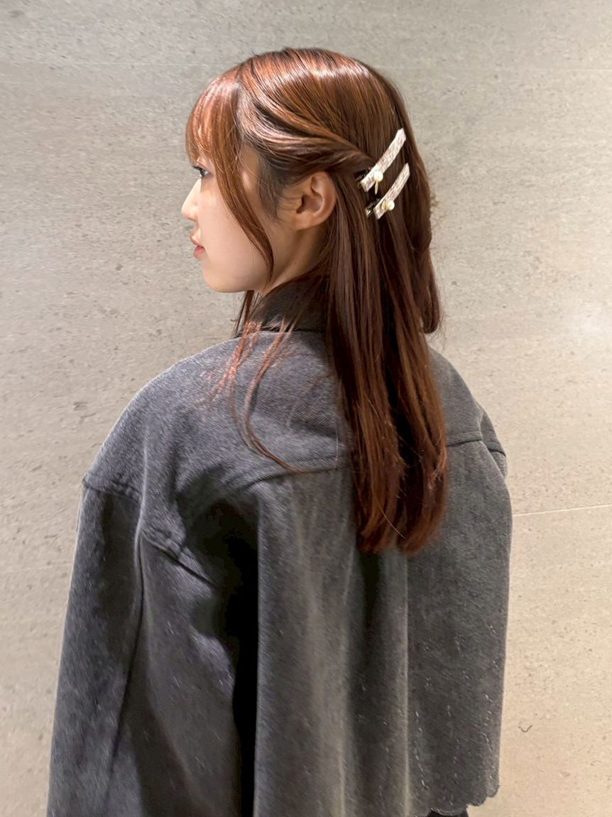 FURFUR「ツイード&times;ベロアヘアクリップセット」|ヘアバンド|