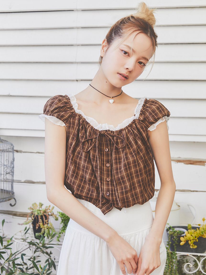 FURFUR「【WEB限定カラー】パフスリーブギャザーブラウス」|シャツ・ブラウス|CHECK