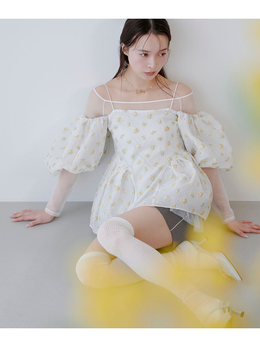 LILY BROWN「3wayペプラムジャガードブラウス」|シャツ・ブラウス|