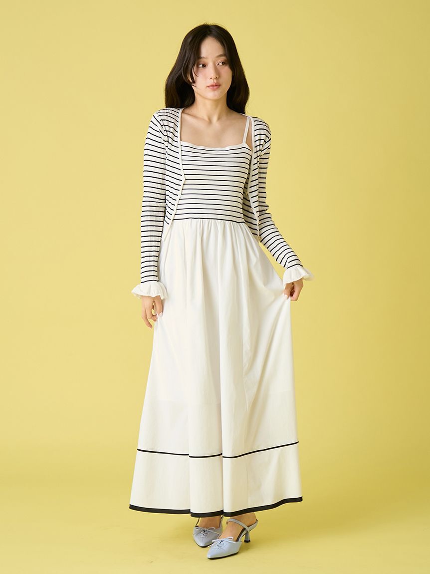LILY BROWN「【WEB限定00サイズ】ニットビスチェドッキングワンピース」|ワンピース|