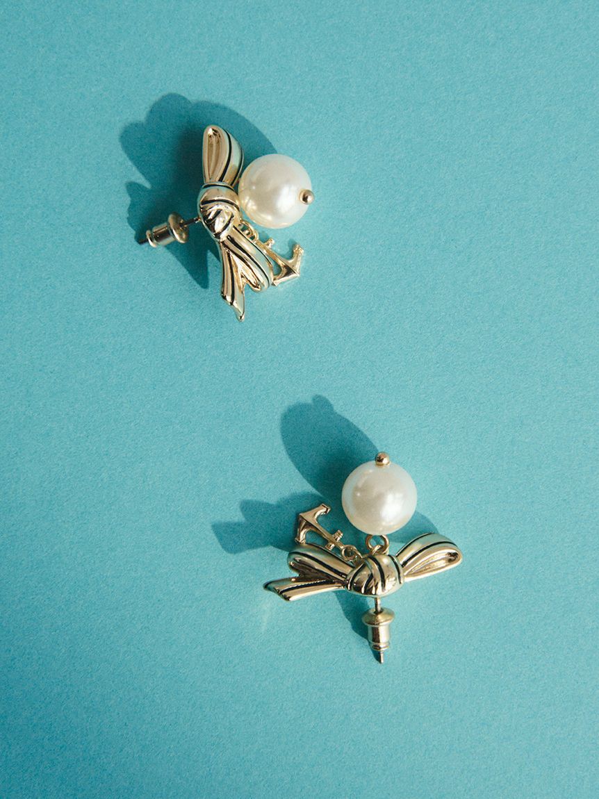 LILY BROWN「マリンリボンパールピアス」|ピアス|