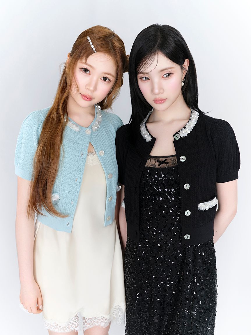 LILY BROWN「[L.B CANDY STOCK]クロップドビジューカーディガン」|カーディガン|