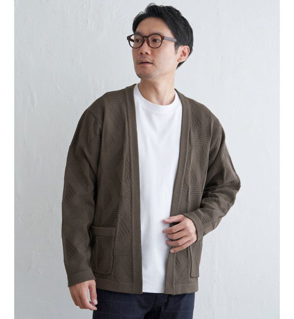 ikka「GOKU楽ニットジオメカーディガン」|その他|オリーブ
