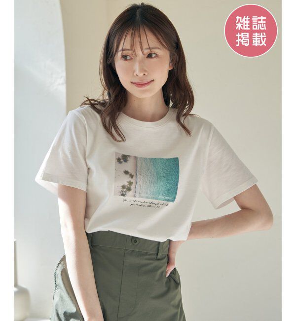 ikka「【雑誌InRed5月号掲載】ロゴフォトプリントTシャツ」|Tシャツ・カットソー|ホワイト