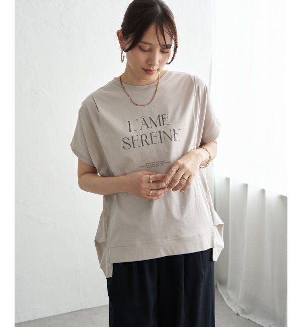 ikka「【接触冷感】ロゴフォトチュニックTシャツ」|その他|ベージュ