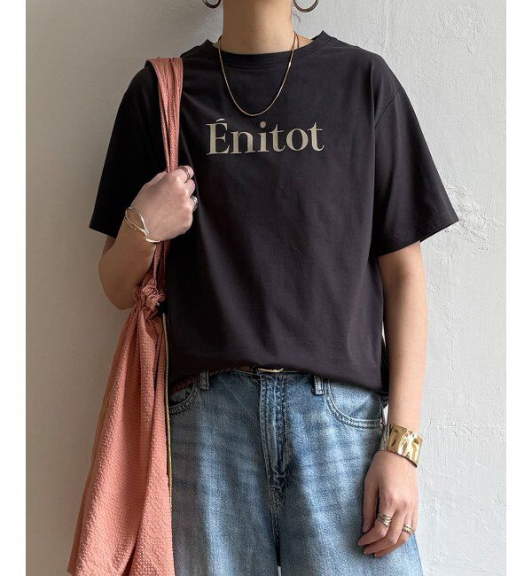 Lbc with Life「コットンロゴプリントTシャツ」|Tシャツ・カットソー|チャコール