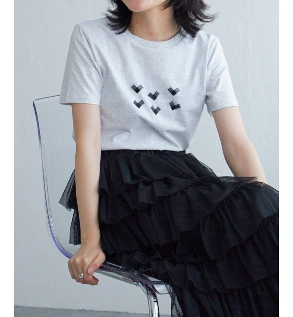 VENCE share style「オーガンジーハートTシャツ」|Tシャツ・カットソー|