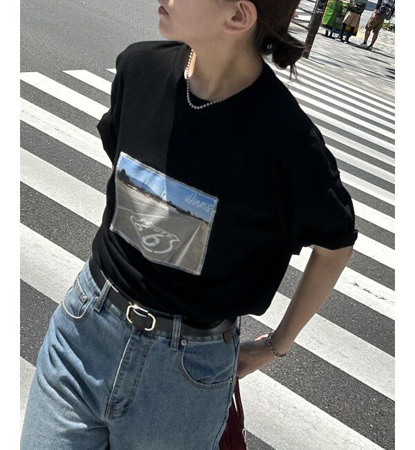 VENCE share style「綿天竺フォトハリツケTシャツ」|Tシャツ・カットソー|