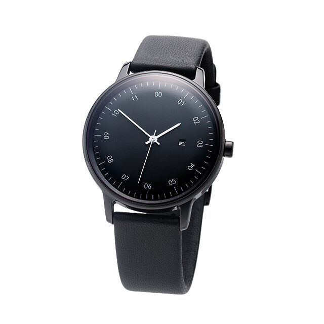 sazare「<sazare (ｻｻﾞﾚ) > 38mm ﾌﾞﾗｯｸｹｰｽ ﾌﾞﾗｯｸ ﾌﾞﾗｯｸﾚｻﾞｰﾍﾞﾙﾄ」|腕時計|BLACK