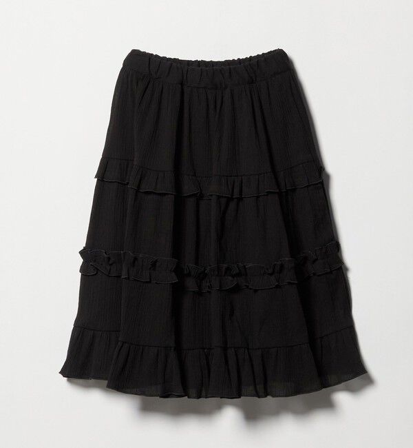 UNITED ARROWS green label relaxing「楊柳フリル ロングスカート / キッズ  110cm-130cm」|スカート|BLACK