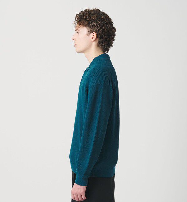 BEAUTY&YOUTH UNITED ARROWS「ギマ コットン アゼ 3ボタン ポロカラー ニット ウォッシャブル」|ニット・セーター|