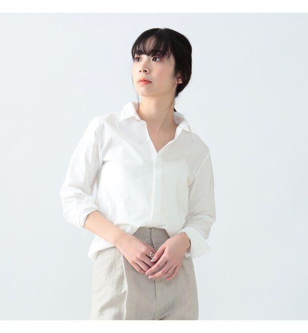 Demi-Luxe BEAMS 「AK+1 / 刺繍 レギュラーカラーシャツ」|シャツ・ブラウス|WHITE
