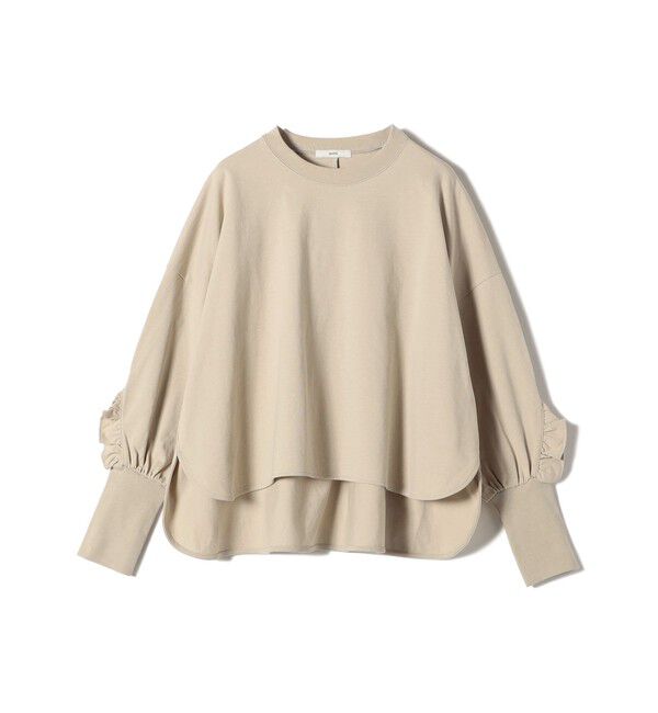 SHIPS for women「〈洗濯機可能〉ロング リブ スリーブ フリル カットソー」|Tシャツ・カットソー|