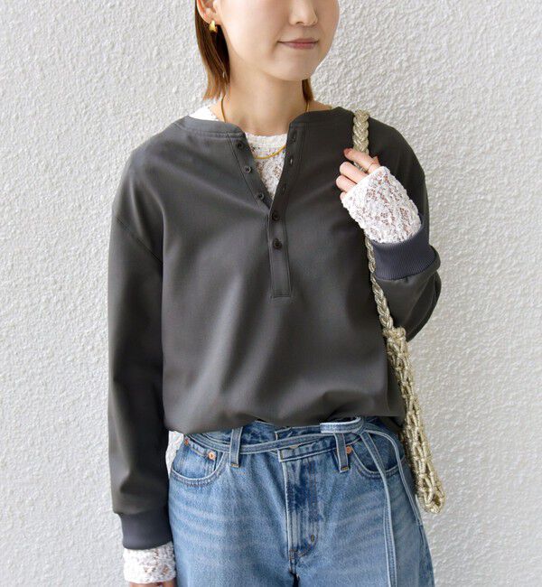 SHIPS for women「〈手洗い可能〉前後 2WAY ジョーゼット 袖リブ プルオーバー」|シャツ・ブラウス|