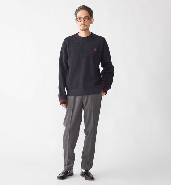SHIPS「【SHIPS別注】FRED PERRY: シングル ティップ ワッフル ニット」|ニット・セーター|