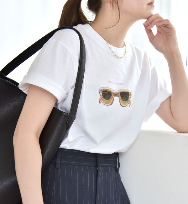 quaranciel「ANGE IN DISGUISE:〈手洗い可能〉コットン フォト & ロゴ TEE 26SS」|Tシャツ・カットソー|ホワイト系2