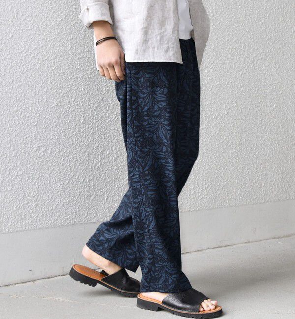 SHIPS any「SHIPS any:〈UVカット〉FUTURE LINEN CANVAS リネンライク セミワイド パンツ◇」|その他|ダークブルー