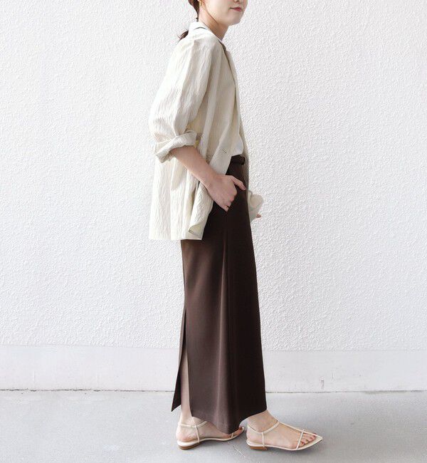 SHIPS for women「堀田茜&times;SHIPS:〈手洗い可能〉ベルト 付き ジョーゼット スカート」|スカート|