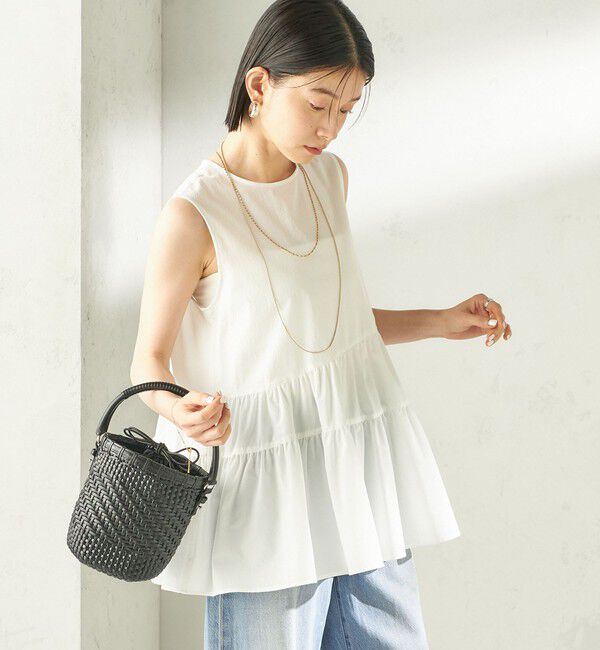 SHIPS for women「〈接触冷感 / 撥水加工〉TEXBRID(R) タフタ ノースリーブ ブラウス」|シャツ・ブラウス|
