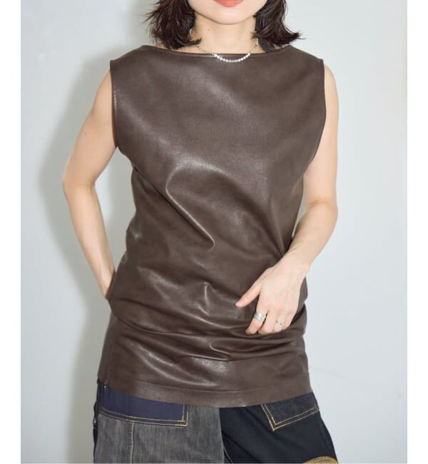  「FAUX LEATHER TOPS：ブラウス」|シャツ・ブラウス|
