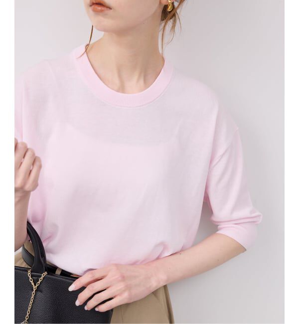 SLOBE IENA「《WEB限定/追加予約/シリーズあり》コットンキュプラハーフスリーブプルオーバー」|ニット・セーター|