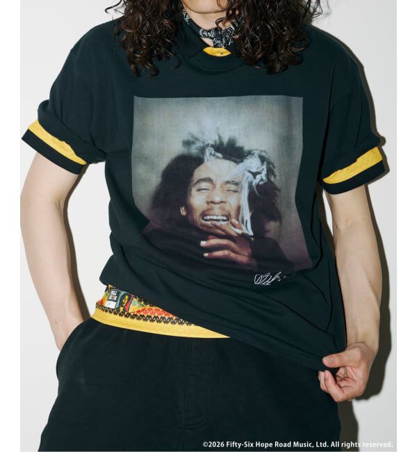 JOURNAL STANDARD「Bob Marley / ボブ・マーリー プリント Tシャツ」|Tシャツ・カットソー|ブラック A