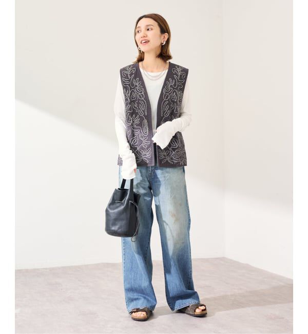 FRAMeWORK「メッシュエンブロイダリーベスト」|ダウンベスト・ベスト|