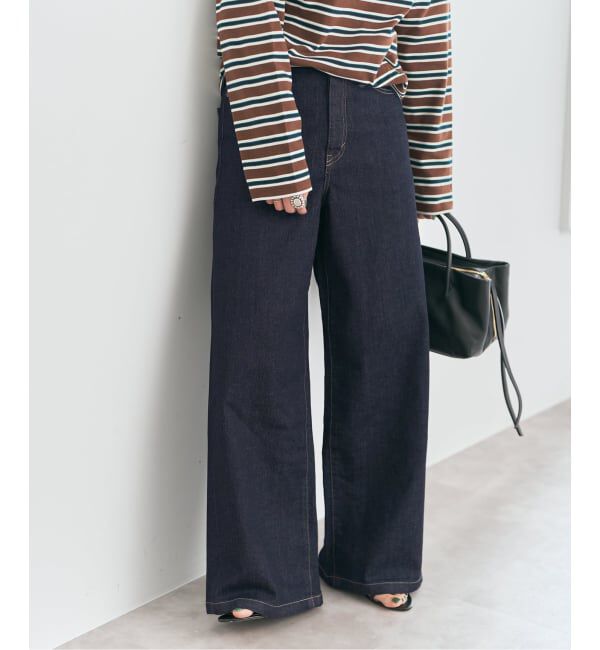 Spick and Span「《別注 / 追加予約》SOMETHING / サムシング NEW LISA WIDE*」|デニム|ネイビー