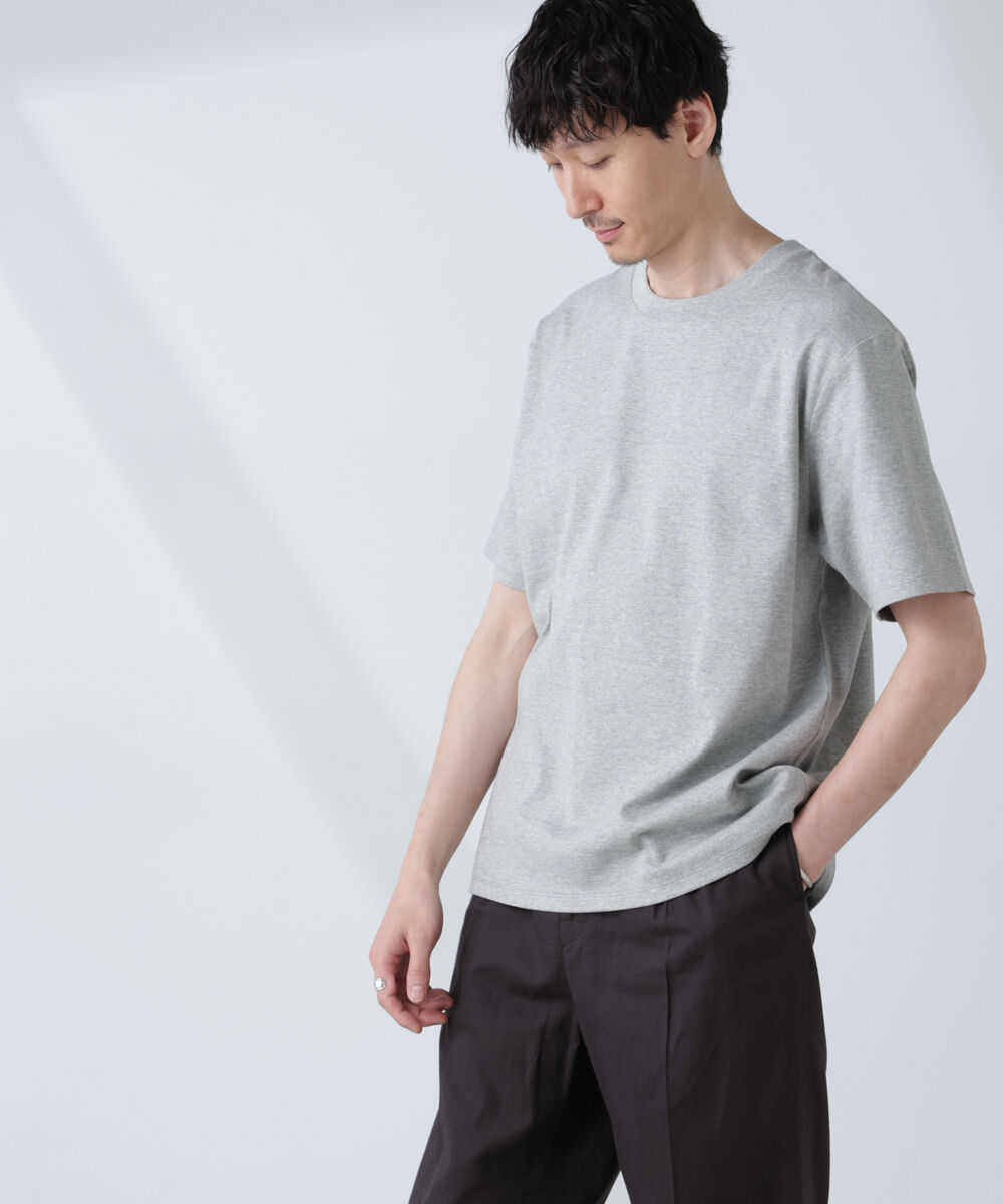 nano･universe「WEB限定/Anti Soaked(R) 汗染み防止 クルーネックレギュラーシルエットTシャツ」|Tシャツ・カットソー|トップグレー4