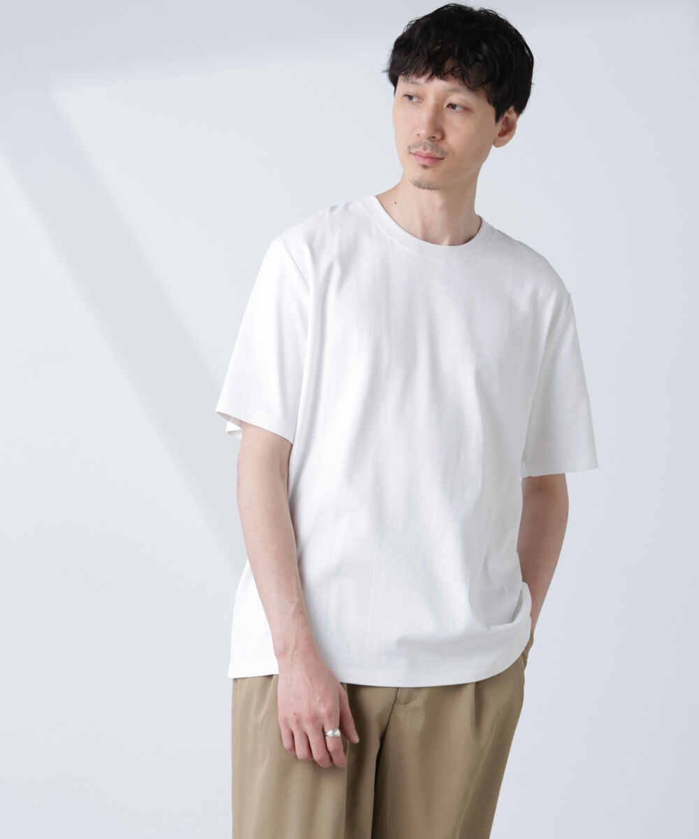 nano･universe「WEB限定/Anti Soaked(R) 汗染み防止 クルーネックレギュラーシルエットTシャツ」|Tシャツ・カットソー|
