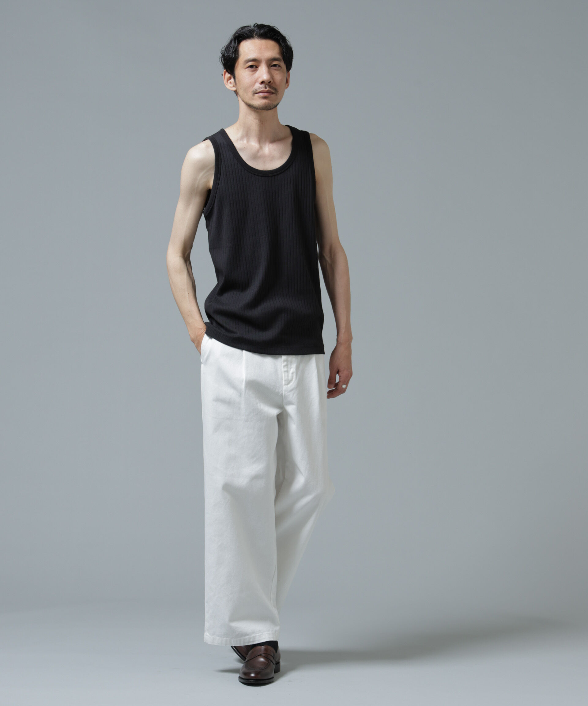 nano･universe「Anti Soaked(R) 汗染み防止 リブタンクトップ」|Tシャツ・カットソー|