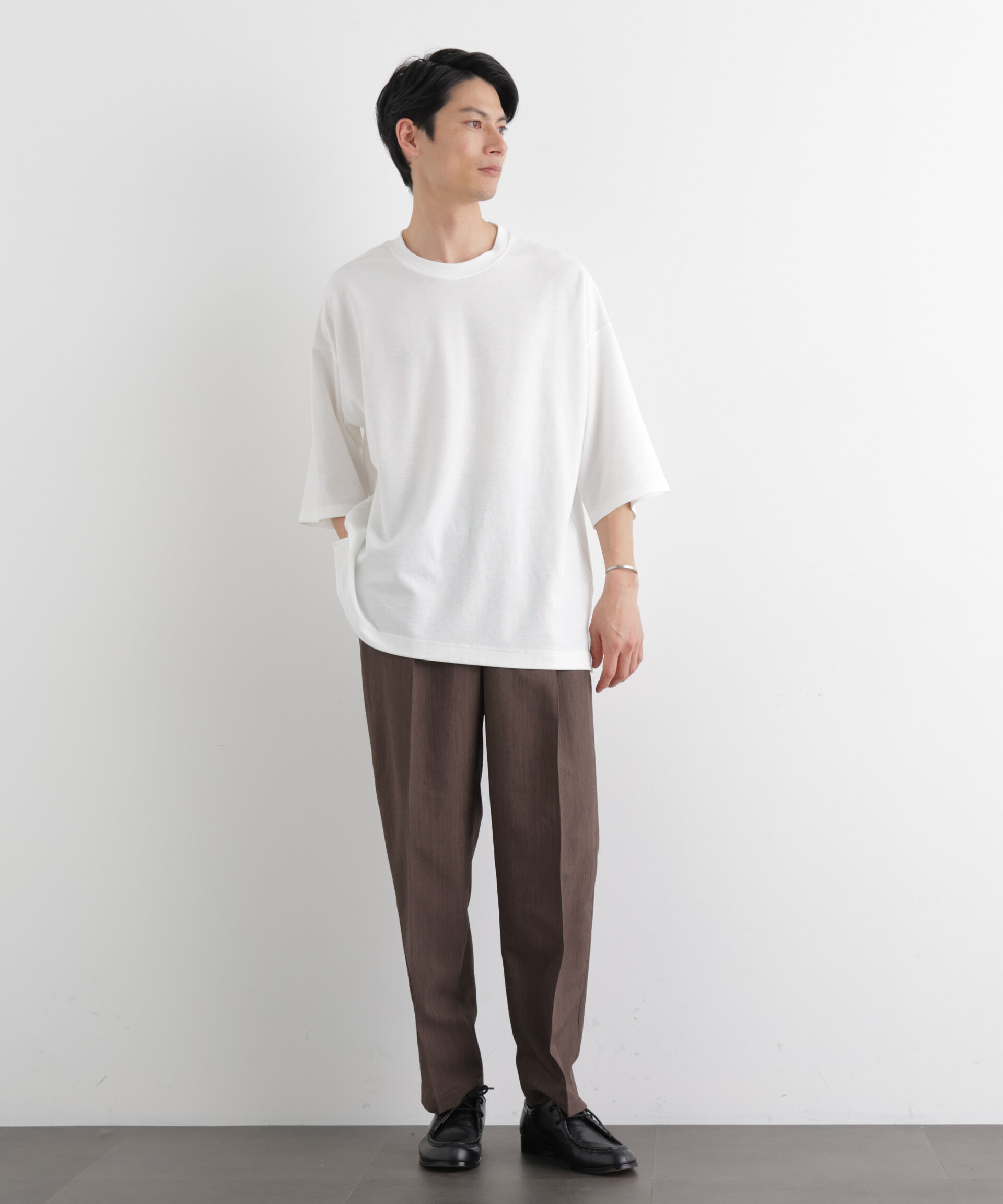 nano･universe「WEB限定/ストレッチフライス BIGTシャツ 半袖」|Tシャツ・カットソー|