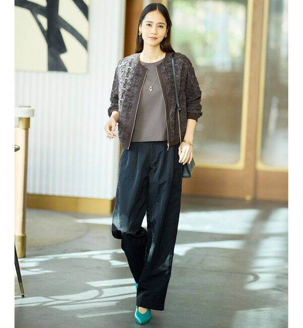 自由区「【SHIHOさん着用・展示会人気No.1・こだわり素材】テープエンブロイダリー ブルゾン」|ブルゾン・スタジャン|