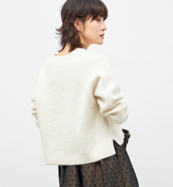 NOLLEY'S「《手洗い可能》ヘアリーストレッチVネックプルオーバーニット」|ニット・セーター|