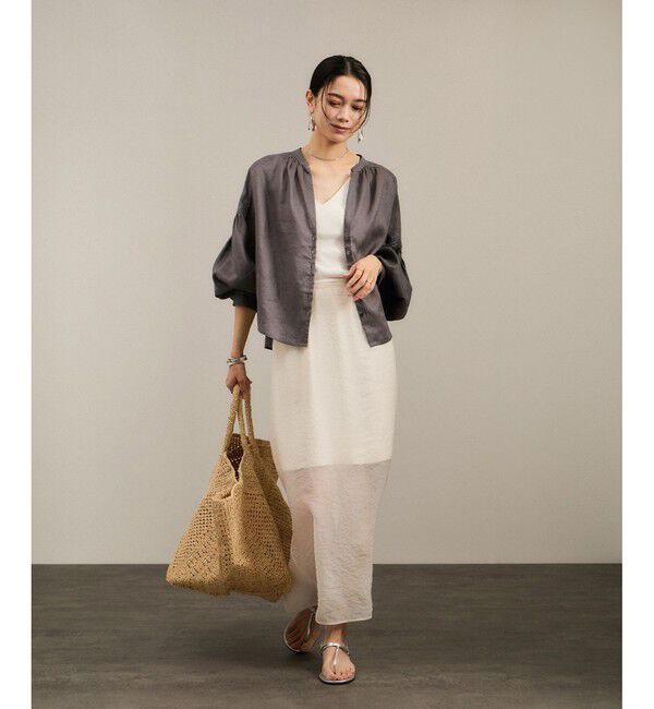 SALON adam et rope'「リネンスキッパーギャザーブラウス / ［GENTLE LINEN］」|シャツ・ブラウス|
