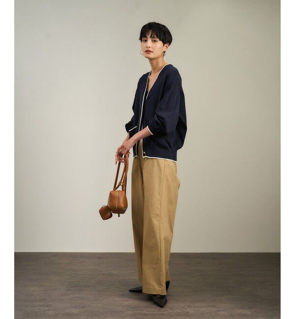 SALON adam et rope'「【WEB限定】メタルボタンスウェットライクラインカーディガン 3[新色追加]」|カーディガン|