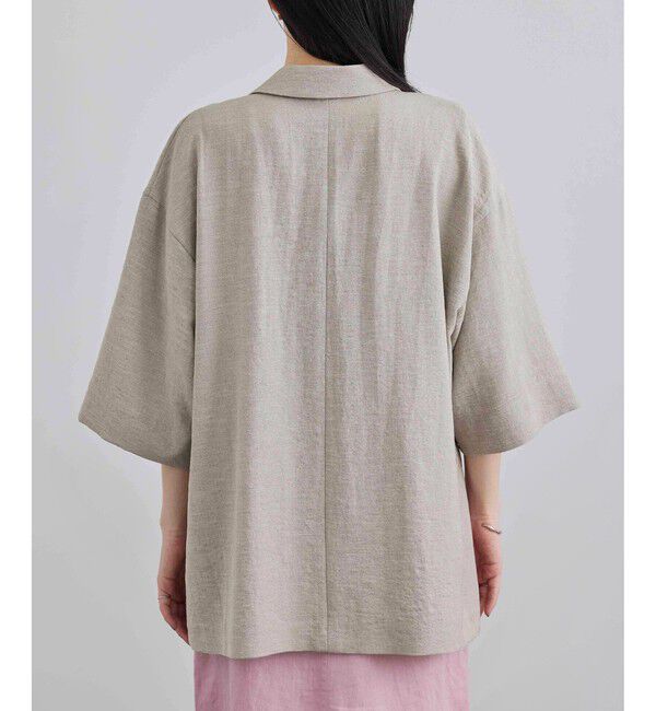 SALON adam et rope'「【WEB限定】リネンライクハーフスリーブジャケット / セットアップ対応」|テーラードジャケット|