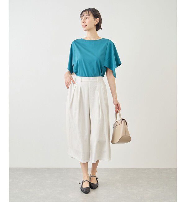 Rope&rsquo;Picnic「ホワイトレーヨンナイロンガウチョパンツ」|スラックス|